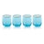 Contemporary Sicilian 4-Piece Swirl Glass Tumbler Set, Sea Blue with Green Lip Wrap For Sale - Image 3 of 3