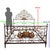 Beautiful burgundy painted iron bed with a rich decoration of dolphins, flowers, and foliage highlighted in gold. Good...