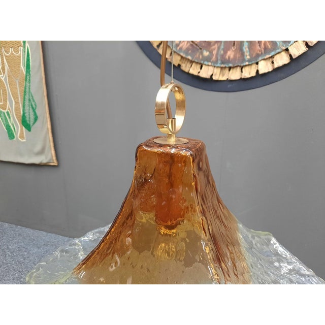 Floral Pendant Lamp attributed to Mazzega, 1970s For Sale - Image 9 of 17