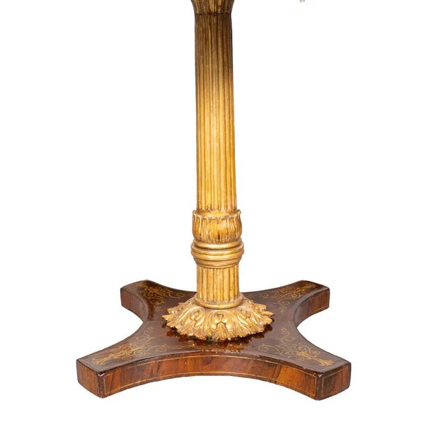 French Provincial Charles X Rosewood and Giltwood Table For Sale - Image 3 of 9