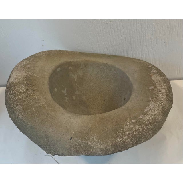 Sculpture Materials Vintage Aged Concrete Hat Garden Ornament or Planter For Sale - Image 7 of 7
