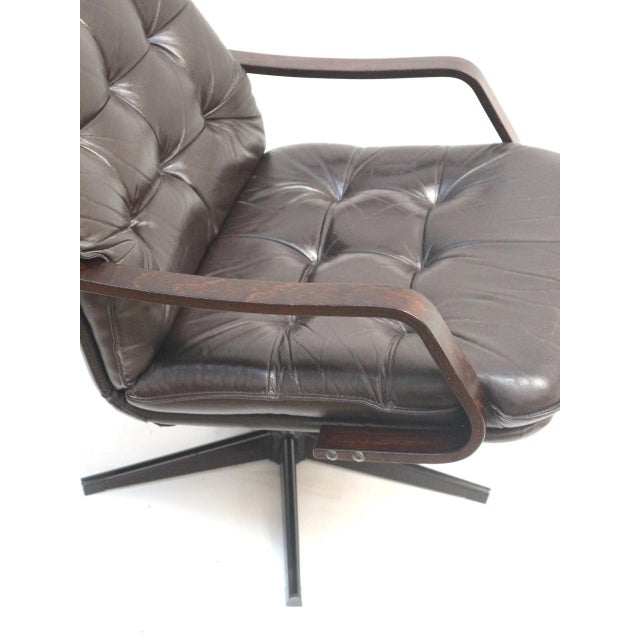 Mid-Century Modern Vintage Leather Armchair, 1970s For Sale - Image 3 of 7