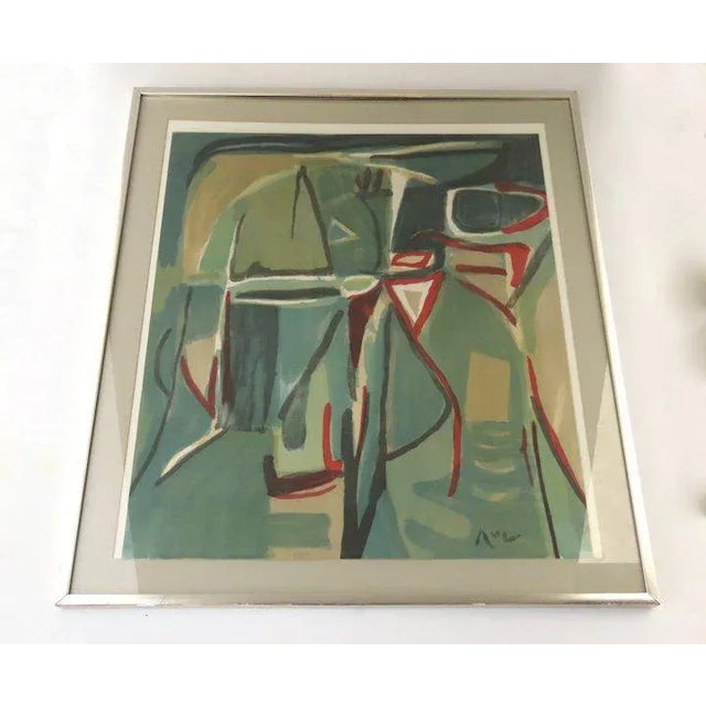 Light Gray 1980s Bram Van Velde Lithograph in 7 Colors "Riviere 2/100, " For Sale - Image 8 of 13