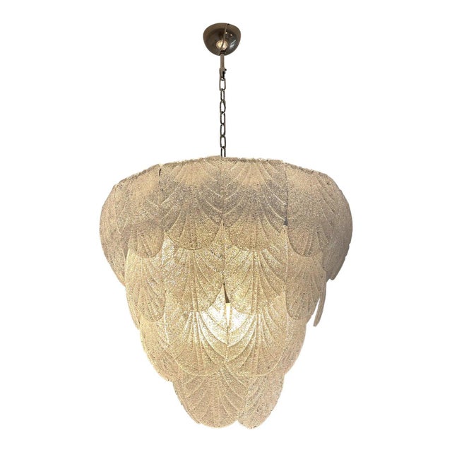 Italian Clear Graniglia Petal Murano Glass Chandelier by Simoeng For Sale - Image 6 of 6