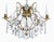 An oxidised brass crystal chandelier designed for low ceilings. Baroque style with almond shaped crystals and crystal...