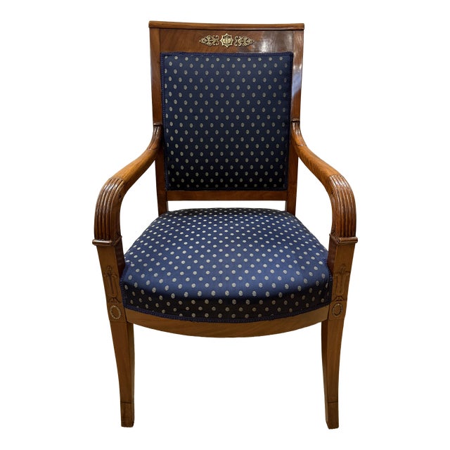 Antique Biedermeier Chair in Mahogany with Brass, 1800 For Sale