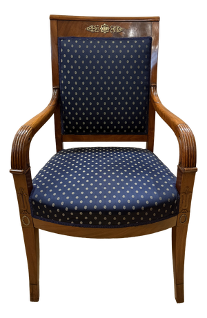 Antique Biedermeier Chair in Mahogany with Brass, 1800