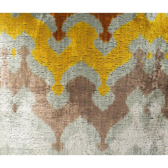 River Silk Velvet Ikat Throw Pillow Cover, 20 X 20 For Sale - Image 4 of 6