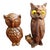 Vintage Handcrafted Wooden Sculptures of Owls - Set of Two For Sale