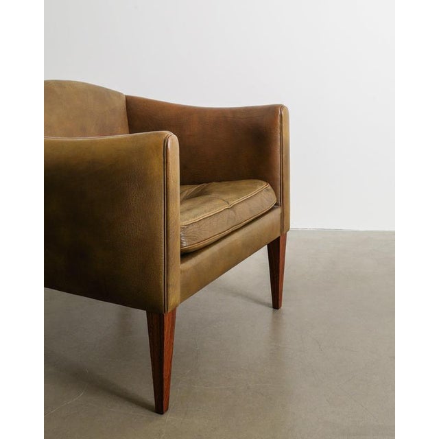 Brown Leather V12 Armchair by Illum Wikkelsø, 1960s For Sale - Image 6 of 7