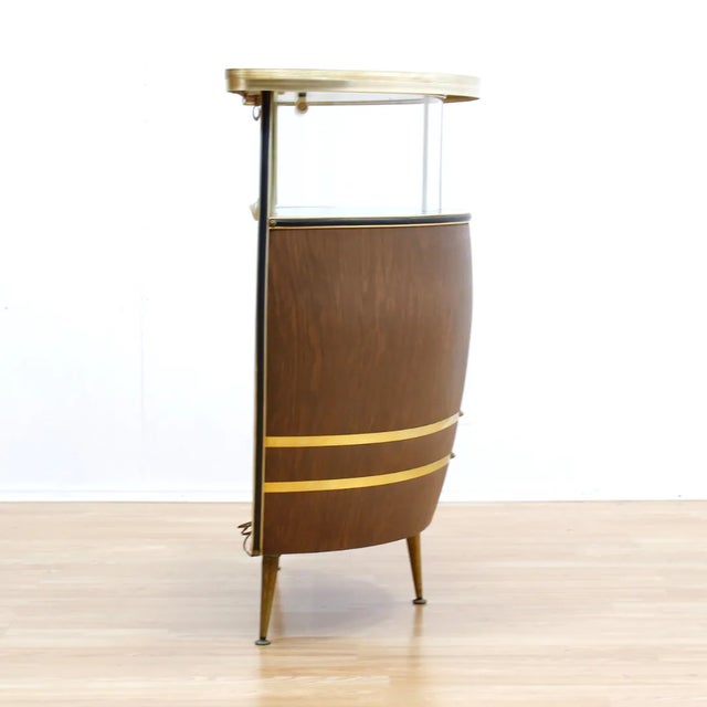 Vintage 1960s Barrel Shaped Dry Bar Liquor Cabinet For Sale - Image 10 of 12