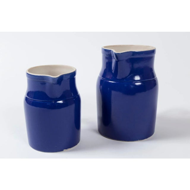 French Two Vintage Ceramic Dairy Pitchers, Digoin, France, 1960's For Sale - Image 3 of 10