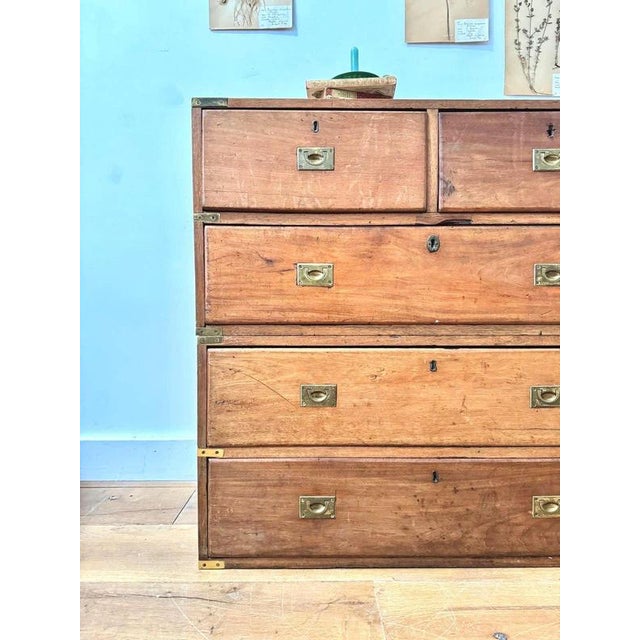 Wood 19th Century Military Campaign Chest of Drawers For Sale - Image 7 of 12