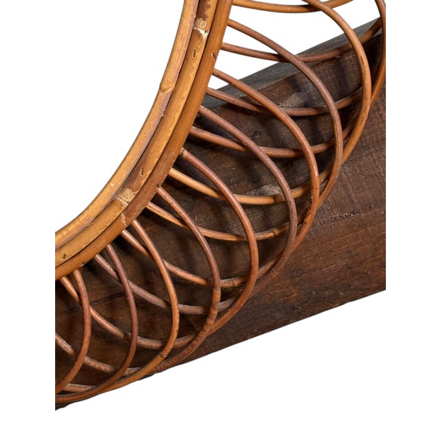 Large Rattan Mirror, France, 1960s For Sale - Image 4 of 6