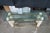 Vintage Italian Regency Travertine Stone Brass & Glass Console Hall Sofa Table For Sale - Image 4 of 12