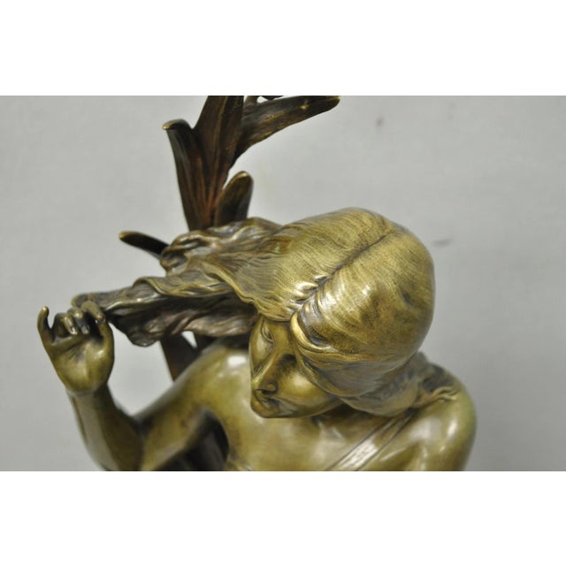Antique Edouard Drouot (1859-1945) "La Rosse" French Bronze Sculpture of Woman For Sale - Image 10 of 18