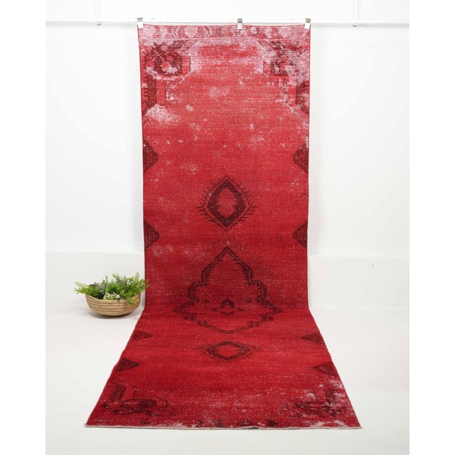 Vintage Turkish Hand-Knotted Runner rug is a semi-antique vintage runner rug. The '70s Eastern region of Anatolian's...
