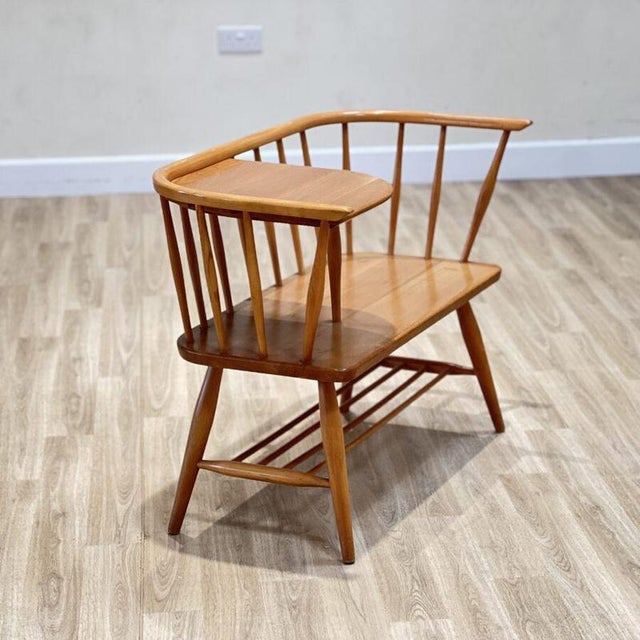 Ercol Telephone Seat by Lucian Ercolani, England, 1960s For Sale - Image 3 of 10