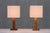 French Art Deco Geometric Oak Table Lamp with Linen Shade, Late 1930s For Sale - Image 13 of 14