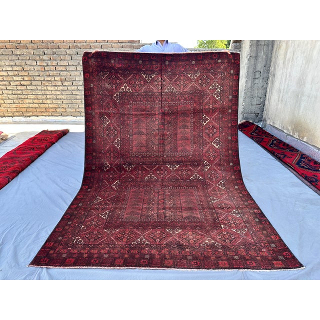 Burgundy Adraskan Baluch Hand-Knotted Wool Rug - 8'4" X 5'8" For Sale - Image 4 of 13