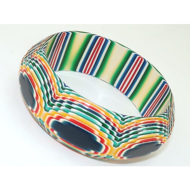 Lea Stein French Fused Plastic Op Art Bangle Bracelet, c.1970 For Sale - Image 11 of 13
