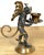 Traditional Pair Belle Époque Style Winged Monkey Masquerade Tragedy & Comedy Chambersticks For Sale - Image 3 of 17