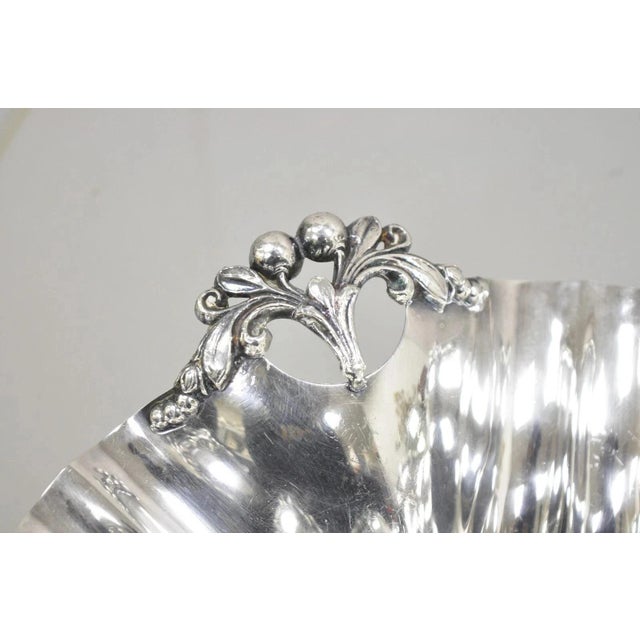 Vintage Victorian Silver Plated Handkerchief Candy Dish Fruit Bowl Berry Design For Sale In Philadelphia - Image 6 of 11
