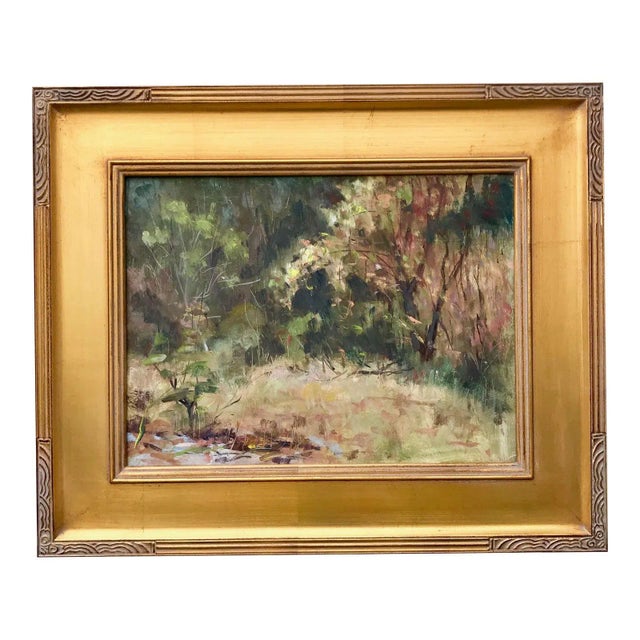 Paint Vintage American Impressionist Oil Painting Colorful Landscape by Harry Barton For Sale - Image 7 of 7