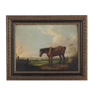 19th Century Antique Framed Horse Painting For Sale