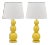 26.5 Inch H Three Sphere Glass Table Lamp in Yellow - a Pair For Sale
