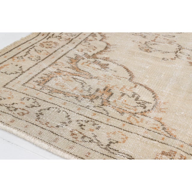 Textile Mid 20th Century Beige Wool Floral Carpet For Sale - Image 7 of 10