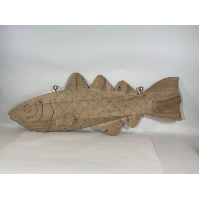 Nautical Six Foot Carved Wood Codfish For Sale - Image 3 of 12