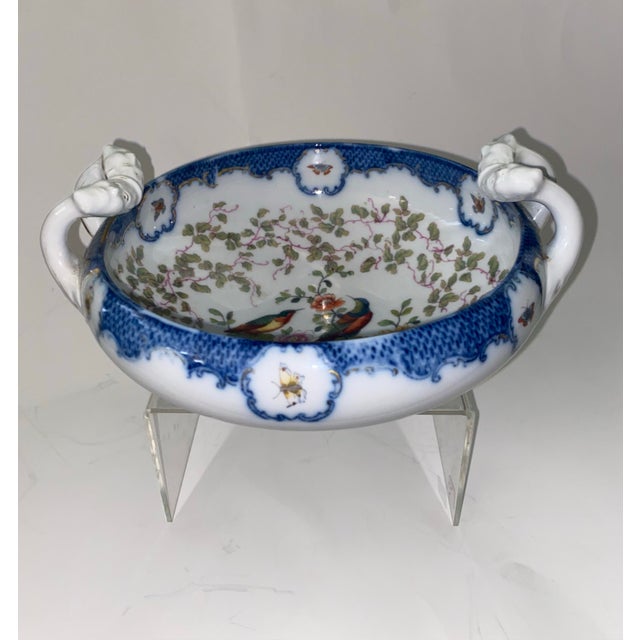 Sèvres Porcelain 19th Century French Sèvres Style Porcelain Centerpiece Bowl With Handles For Sale - Image 4 of 12
