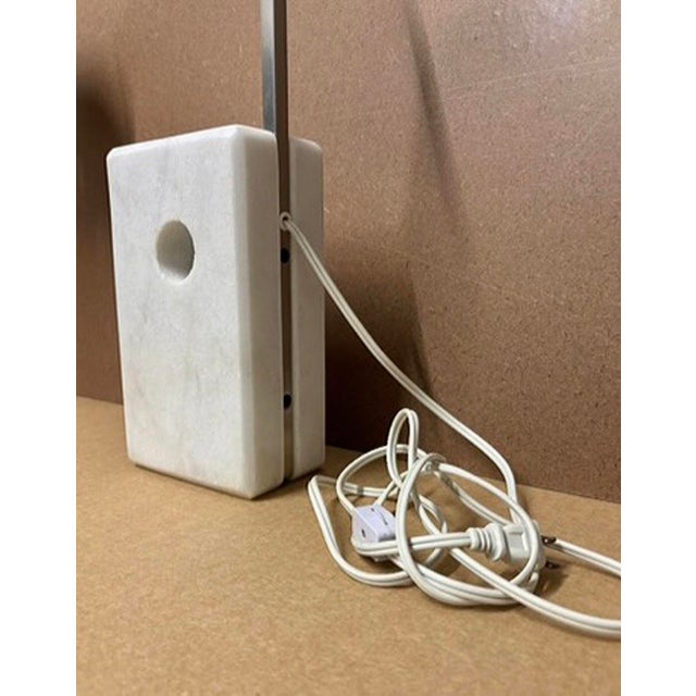 Vintage Marble and Chrome Arco Table Lamp For Sale - Image 12 of 17