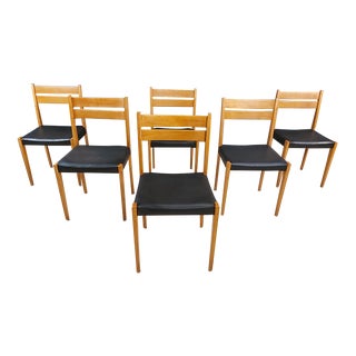 Mid Century Modern Scandinavian Design Dining Chairs - Set of 6 For Sale