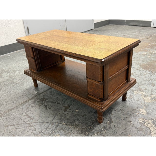 Wood Converted Sewing Machine Coffee Table, Vintage For Sale - Image 7 of 12