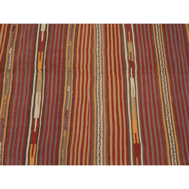 1970s Vintage Handmade Wool Cotton Red Terracotta Runner Rug For Sale - Image 11 of 11