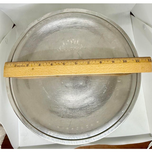 Vintage Stainless Steel 7” Tall Pedestal Cake Stand For Sale - Image 11 of 12