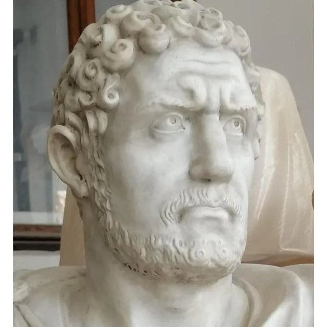 Stone 20th Century Marcus Aurelius Antoninus Sculpture in Caracalla Carrara Marble For Sale - Image 7 of 11