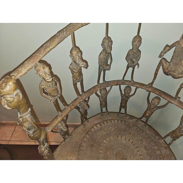 Metal Mid 20th Century Cameroon Bronze Female Ceremonial Throne For Sale - Image 7 of 14
