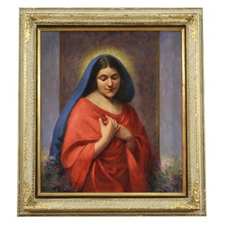 Italian Artist, The Madonna, 1929, Oil on Canvas, Framed For Sale