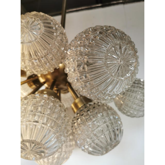 Bohemian Crystal and Brass Chandelier, Italy, 1960s For Sale - Image 3 of 10