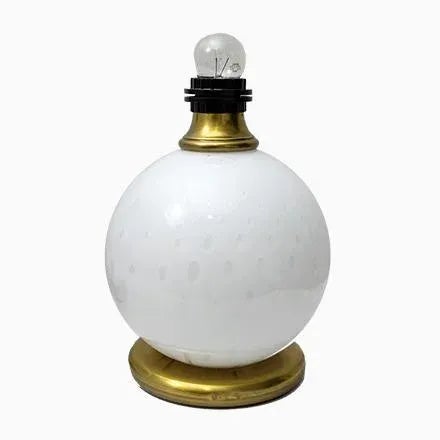 Mid-Century Brass and Murano Glass Table Lamps, 1970s, Set of 2 For Sale - Image 11 of 11