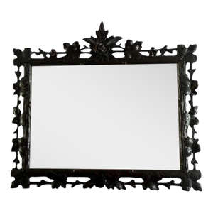 Large Early 1900s Black Forest Mirror