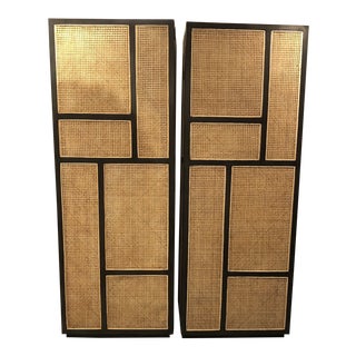 Pair of Indonesia Wardrobe Ebony Finish For Sale