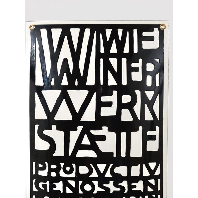 Art Nouveau Domed Enameled Advertising Sign from Wiener Werkstaette, Vienna, 1960s For Sale - Image 14 of 18