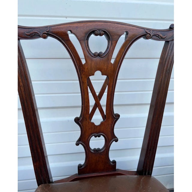 Very fine set of 10 18th century Irish chippendale dining chairs. Made in the period of heavy 1st growth mahogany, these...