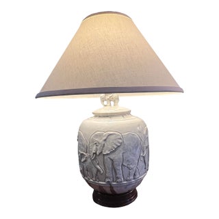 Vintage Mid Century Modern Large Elephant Table Lamp Studio Ceramic For Sale