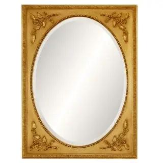 The Vicenza pairs a graceful oval mirror with a rectangular carved frame in classic gold, its corners softened by...