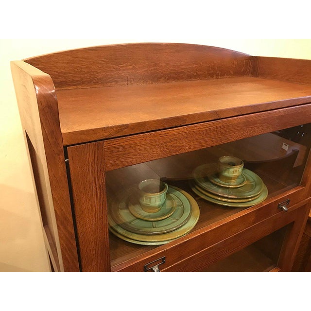 Mission Quarter Sawn Oak 4 Stack Barrister Bookcase - Micheal Cherry For Sale - Image 11 of 15